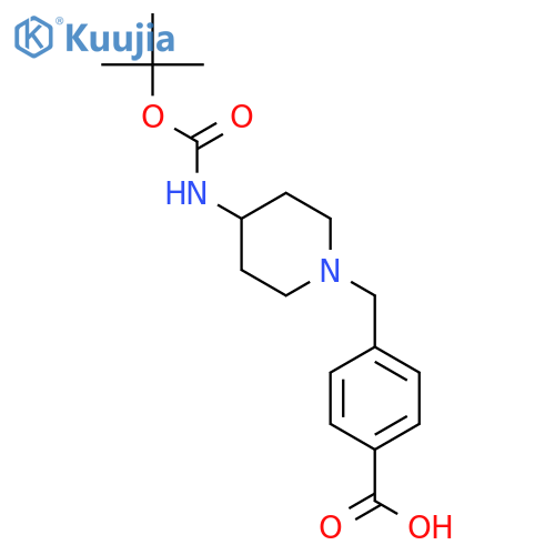 Benzoic acid,4-[[4-[[(1,1-dimethylethoxy)carbonyl]amino]-1-piperidinyl]methyl]- structure