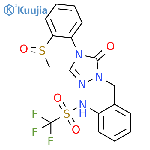 Methanesulfonamide,N-[2-[[4,5-dihydro-4-[2-(methylsulfinyl)phenyl]-5-oxo-1H-1,2,4-triazol-1-yl]methyl]phenyl]-1,1,1-trifluoro- structure