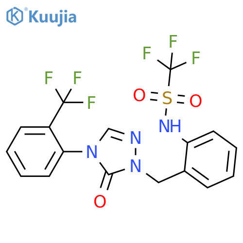 Methanesulfonamide,N-[2-[[4,5-dihydro-5-oxo-4-[2-(trifluoromethyl)phenyl]-1H-1,2,4-triazol-1-yl]methyl]phenyl]-1,1,1-trifluoro- structure
