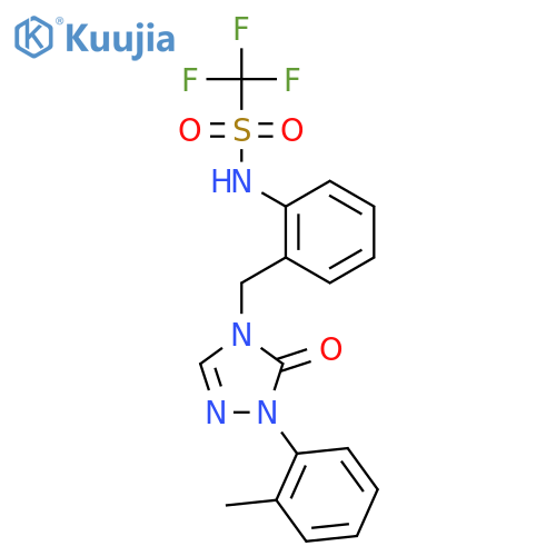 Methanesulfonamide,N-[2-[[1,5-dihydro-1-(2-methylphenyl)-5-oxo-4H-1,2,4-triazol-4-yl]methyl]phenyl]-1,1,1-trifluoro- structure