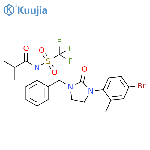 Propanamide,N-[2-[[3-(4-bromo-2-methylphenyl)-2-oxo-1-imidazolidinyl]methyl]phenyl]-2-methyl-N-[(trifluoromethyl)sulfonyl]- structure