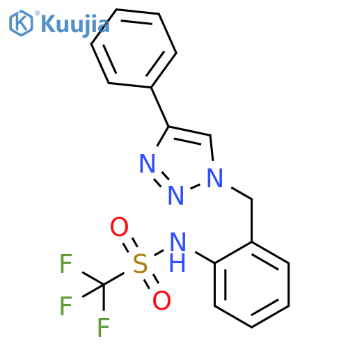 Methanesulfonamide,1,1,1-trifluoro-N-[2-[(4-phenyl-1H-1,2,3-triazol-1-yl)methyl]phenyl]- structure