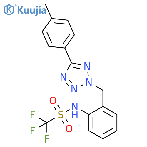 Methanesulfonamide,1,1,1-trifluoro-N-[2-[[5-(4-methylphenyl)-2H-tetrazol-2-yl]methyl]phenyl]- structure
