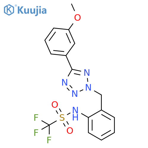 Methanesulfonamide,1,1,1-trifluoro-N-[2-[[5-(3-methoxyphenyl)-2H-tetrazol-2-yl]methyl]phenyl]- structure