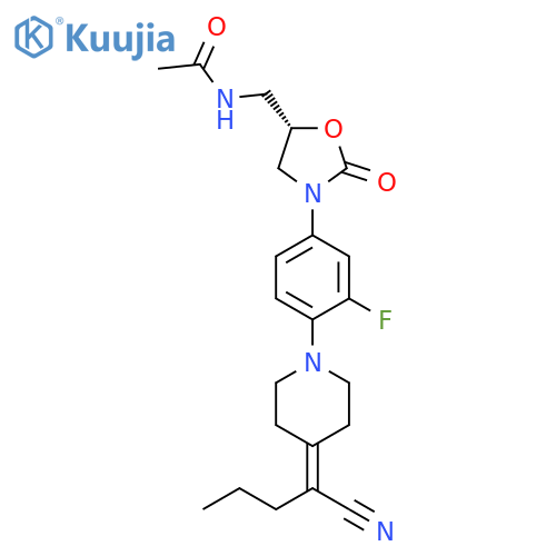 Acetamide,N-[[(5S)-3-[4-[4-(1-cyanobutylidene)-1-piperidinyl]-3-fluorophenyl]-2-oxo-5-oxazolidinyl]methyl]- structure