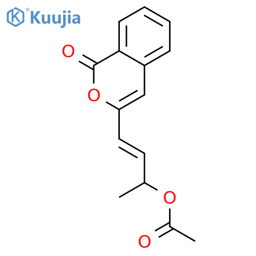 1H-2-Benzopyran-1-one, 3-[(1E)-3-(acetyloxy)-1-butenyl]- structure