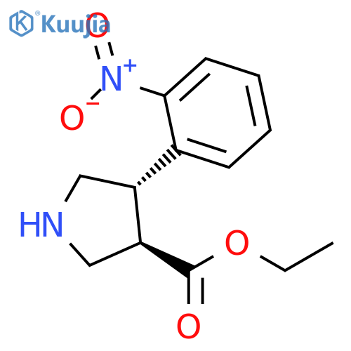 3-Pyrrolidinecarboxylic acid, 4-(2-nitrophenyl)-, ethyl ester, (3R,4S)-rel- structure