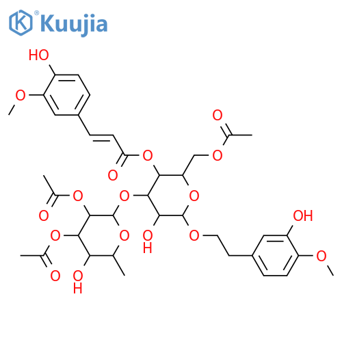 2-(3-Hydroxy-4-methoxyphenyl)ethanol; 1-O-[2,3-Di-O-acetyl-α-L-rhamnopyranosyl-(1→3)-[4-hydroxy-3-methoxy-E-cinnamoyl-(→4)]-6-O-acetyl-β-D-glucopyranoside] structure