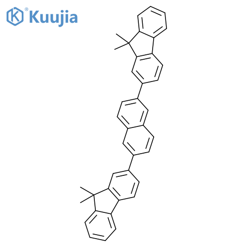 9H-Fluorene, 2,2'-(2,6-naphthalenediyl)bis[9,9-dimethyl- structure