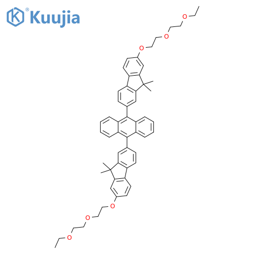 Anthracene,9,10-bis[7-[2-(2-ethoxyethoxy)ethoxy]-9,9-dimethyl-9H-fluoren-2-yl]- structure