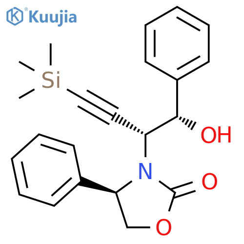 2-Oxazolidinone,3-[(1R)-1-[(S)-hydroxyphenylmethyl]-3-(trimethylsilyl)-2-propynyl]-4-phenyl-, (4R)- structure