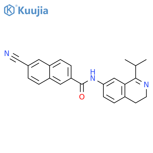 2-Naphthalenecarboxamide,6-cyano-N-[3,4-dihydro-1-(1-methylethyl)-7-isoquinolinyl]- structure