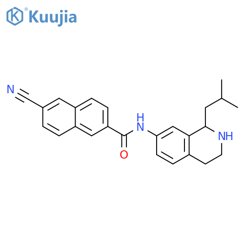 2-Naphthalenecarboxamide,6-cyano-N-[1,2,3,4-tetrahydro-1-(2-methylpropyl)-7-isoquinolinyl]- structure