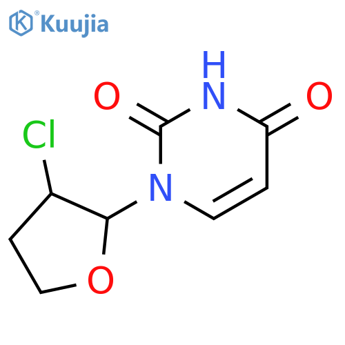 2,4(1H,3H)-PYRIMIDINEDIONE, 1-(3-CHLOROTETRAHYDRO-2-FURANYL)- structure