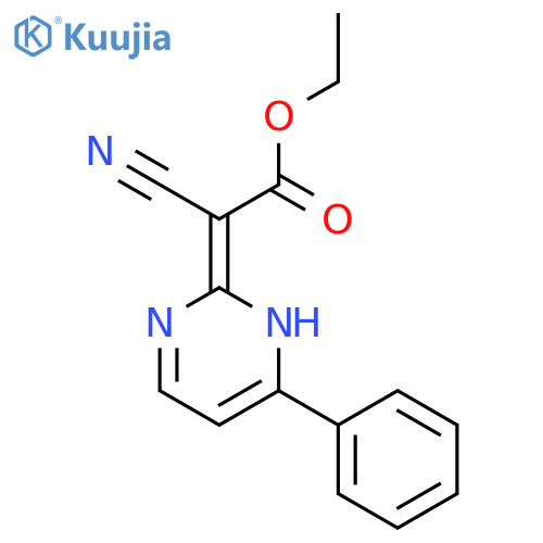 Acetic acid, cyano(6-phenyl-2(1H)-pyrimidinylidene)-, ethyl ester structure