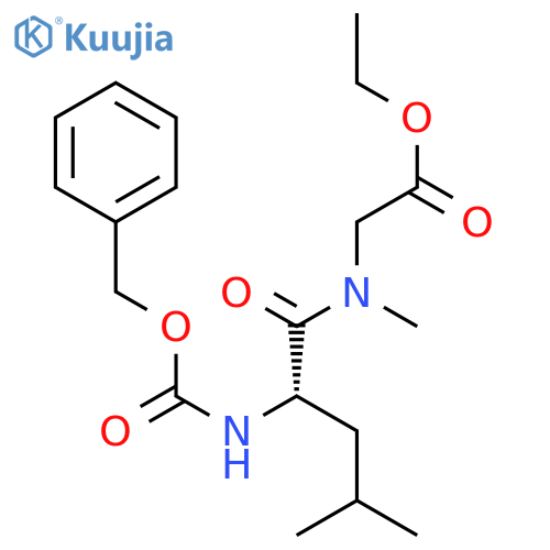 Glycine, N-methyl-N-[N-[(phenylmethoxy)carbonyl]-L-leucyl]-, ethyl ester structure
