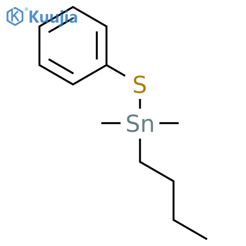 Butyl, 4-[dimethyl(phenylthio)stannyl]- structure