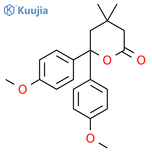 2H-Pyran-2-one, tetrahydro-6,6-bis(4-methoxyphenyl)-4,4-dimethyl- structure