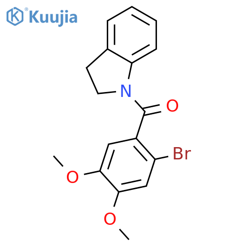 (2-bromo-4,5-dimethoxyphenyl)-(2,3-dihydroindol-1-yl)methanone structure