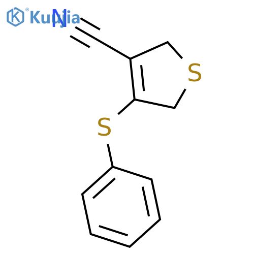 3-Thiophenecarbonitrile, 2,5-dihydro-4-(phenylthio)- structure