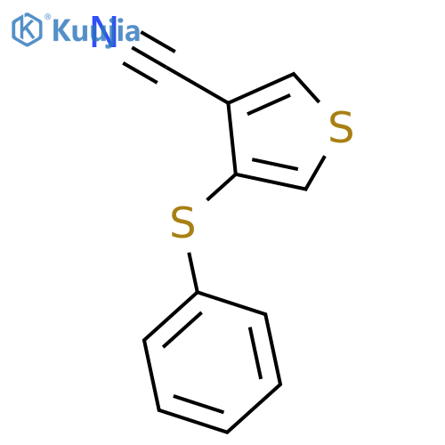 3-THIOPHENECARBONITRILE, 4-(PHENYLTHIO)- structure