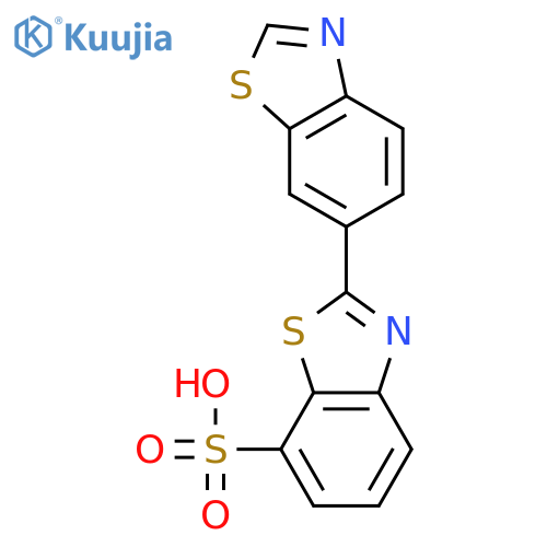 [2,6'-Bibenzothiazole]-7-sulfonicacid, 2',2'''-(1,2-diazenediyldi-4,1-phenylene)bis[6-methyl-, sodium salt (1:2) structure