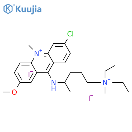 Acridinium,6-chloro-9-[[4-(diethylmethylammonio)-1-methylbutyl]amino]-2-methoxy-10-methyl-,iodide (1:2) structure