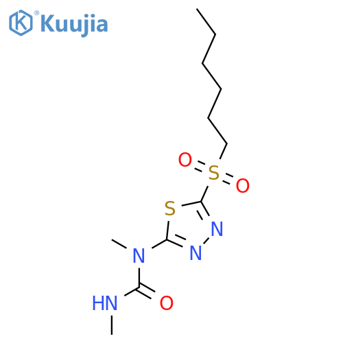 Urea, N-[5-(hexylsulfonyl)-1,3,4-thiadiazol-2-yl]-N,N'-dimethyl- structure