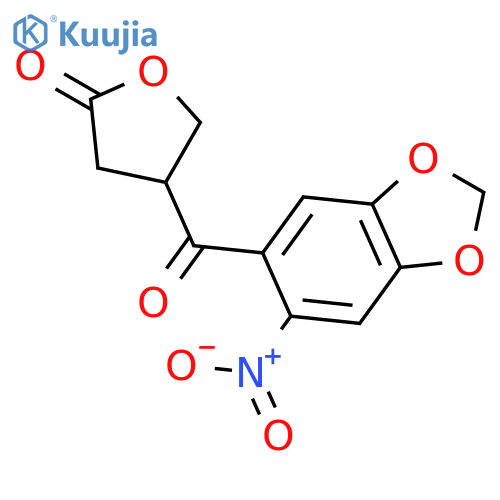 4-(6-Nitro-2H-1,3-benzodioxole-5-carbonyl)oxolan-2-one structure