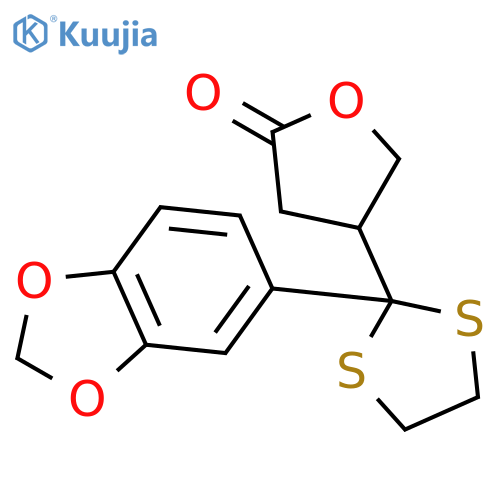 2(3H)-FURANONE, 4-[2-(1,3-BENZODIOXOL-5-YL)-1,3-DITHIOLAN-2-YL]DIHYDRO- structure