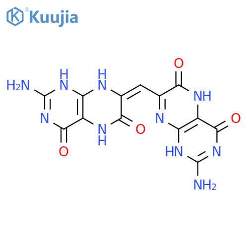 2-amino-7-[(E)-(2-amino-4,6-dioxo-5,8-dihydro-3H-pteridin-7-ylidene)methyl]-3,5-dihydropteridine-4,6-dione structure