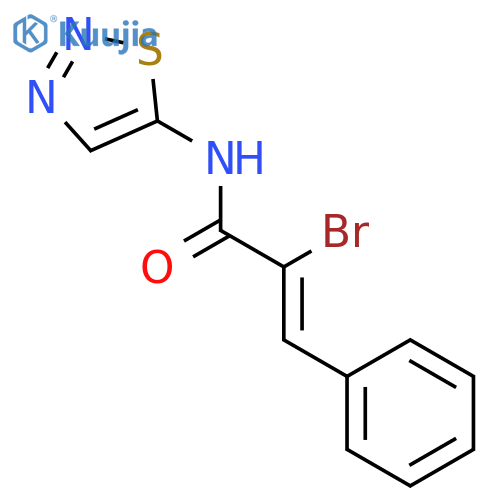 2-Propenamide, 2-bromo-3-phenyl-N-1,2,3-thiadiazol-5-yl-, (Z)- structure