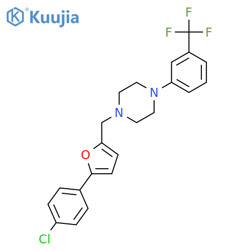 Piperazine,1-[[5-(4-chlorophenyl)-2-furanyl]methyl]-4-[3-(trifluoromethyl)phenyl]-,monohydrochloride structure