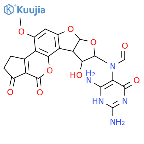 Formamide,N-(2,6-diamino-1,4-dihydro-4-oxo-5-pyrimidinyl)-N-[(6aS,8R,9R,9aR)-1,2,3,6a,8,9,9a,11-octahydro-9-hydroxy-4-methoxy-1,11-dioxocyclopenta[c]furo[3',2':4,5]furo[2,3-h][1]benzopyran-8-yl]- structure