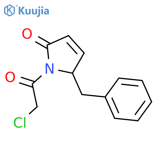 2H-PYRROL-2-ONE, 1-(CHLOROACETYL)-1,5-DIHYDRO-5-(PHENYLMETHYL)- structure