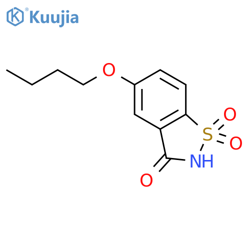 1,2-Benzisothiazol-3(2H)-one, 5-butoxy-, 1,1-dioxide structure
