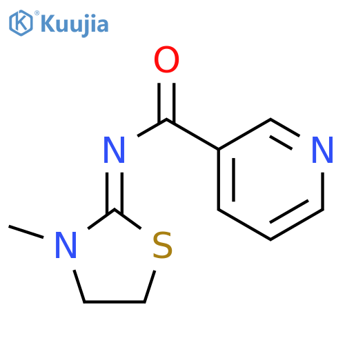 N-[(2E)-3-methyl-1,3-thiazolidin-2-ylidene]pyridine-3-carboxamide structure