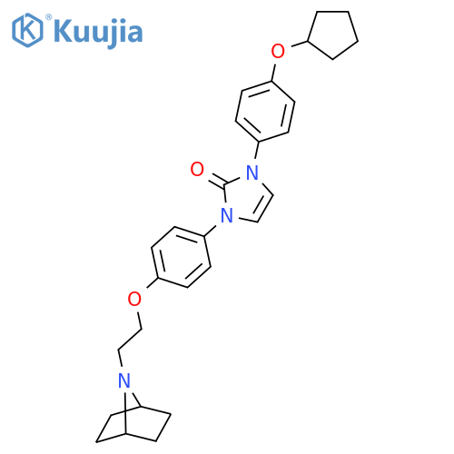2H-Imidazol-2-one,1-[4-[2-(7-azabicyclo[2.2.1]hept-7-yl)ethoxy]phenyl]-3-[4-(cyclopentyloxy)phenyl]-1,3-dihydro- structure
