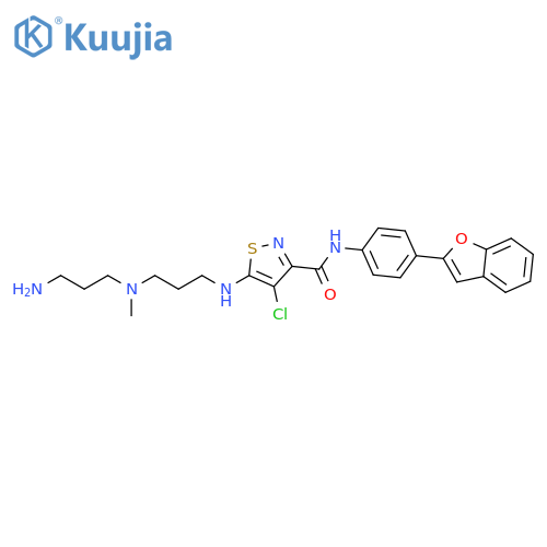 3-Isothiazolecarboxamide,5-[[3-[(3-aminopropyl)methylamino]propyl]amino]-N-[4-(2-benzofuranyl)phenyl]-4-chloro- structure