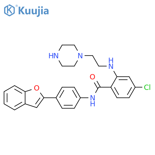 Benzamide,N-[4-(2-benzofuranyl)phenyl]-4-chloro-2-[[2-(1-piperazinyl)ethyl]amino]- structure
