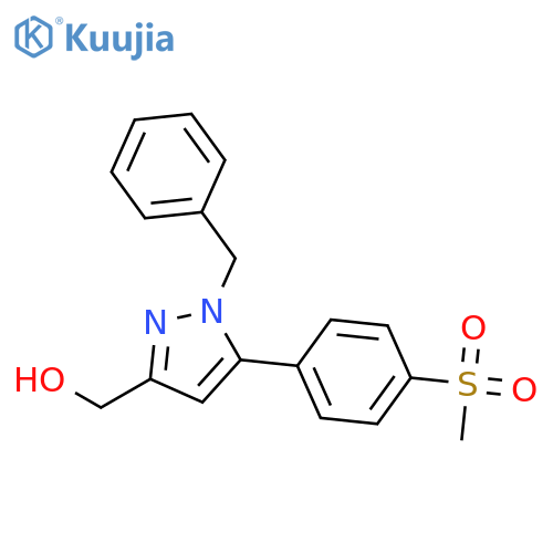1H-Pyrazole-3-methanol, 5-[4-(methylsulfonyl)phenyl]-1-(phenylmethyl)- structure