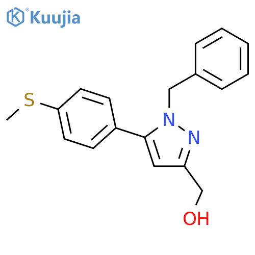 1H-Pyrazole-3-methanol, 5-[4-(methylthio)phenyl]-1-(phenylmethyl)- structure