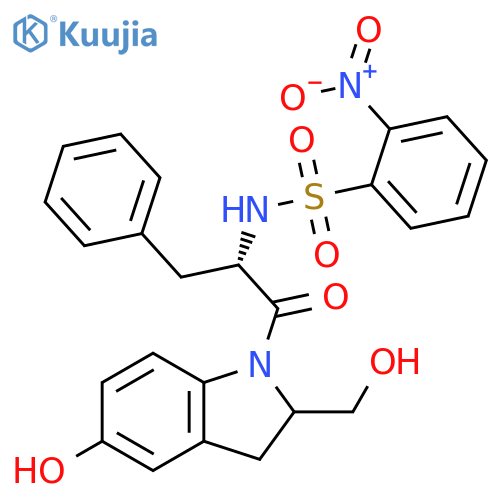 1H-Indole-2-methanol,2,3-dihydro-5-hydroxy-1-[(2S)-2-[[(2-nitrophenyl)sulfonyl]amino]-1-oxo-3-phenylpropyl]- structure