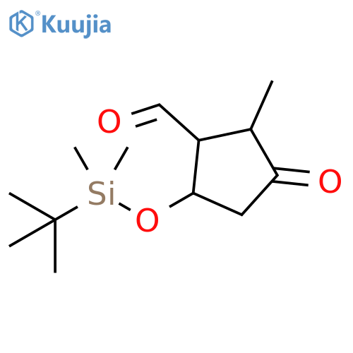 Cyclopentanecarboxaldehyde,5-[[(1,1-dimethylethyl)dimethylsilyl]oxy]-2-methyl-3-oxo- structure