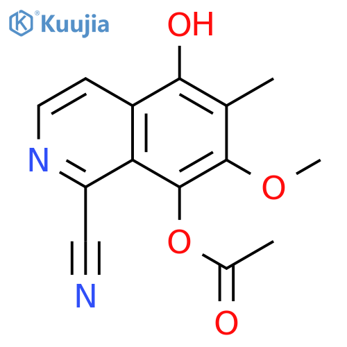 1-Isoquinolinecarbonitrile, 8-(acetyloxy)-5-hydroxy-7-methoxy-6-methyl- structure