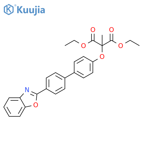 Propanedioic acid, [[4'-(2-benzoxazolyl)[1,1'-biphenyl]-4-yl]oxy]methyl-,diethyl ester structure