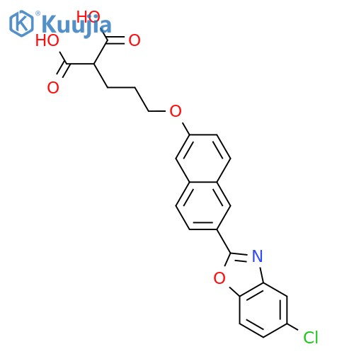Propanedioic acid,[3-[[6-(5-chloro-2-benzoxazolyl)-2-naphthalenyl]oxy]propyl]- structure