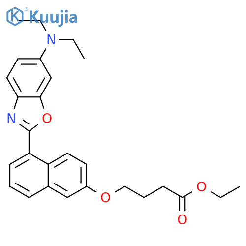 Butanoic acid,4-[[5-[6-(diethylamino)-2-benzoxazolyl]-2-naphthalenyl]oxy]-, ethyl ester structure