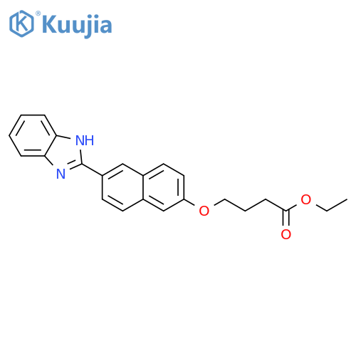 Butanoic acid, 4-[[6-(1H-benzimidazol-2-yl)-2-naphthalenyl]oxy]-, ethylester structure