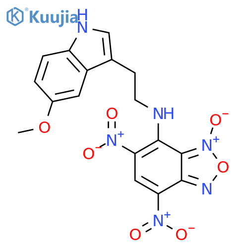 2,1,3-Benzoxadiazol-4-amine,N-[2-(5-methoxy-1H-indol-3-yl)ethyl]-5,7-dinitro-, 3-oxide structure